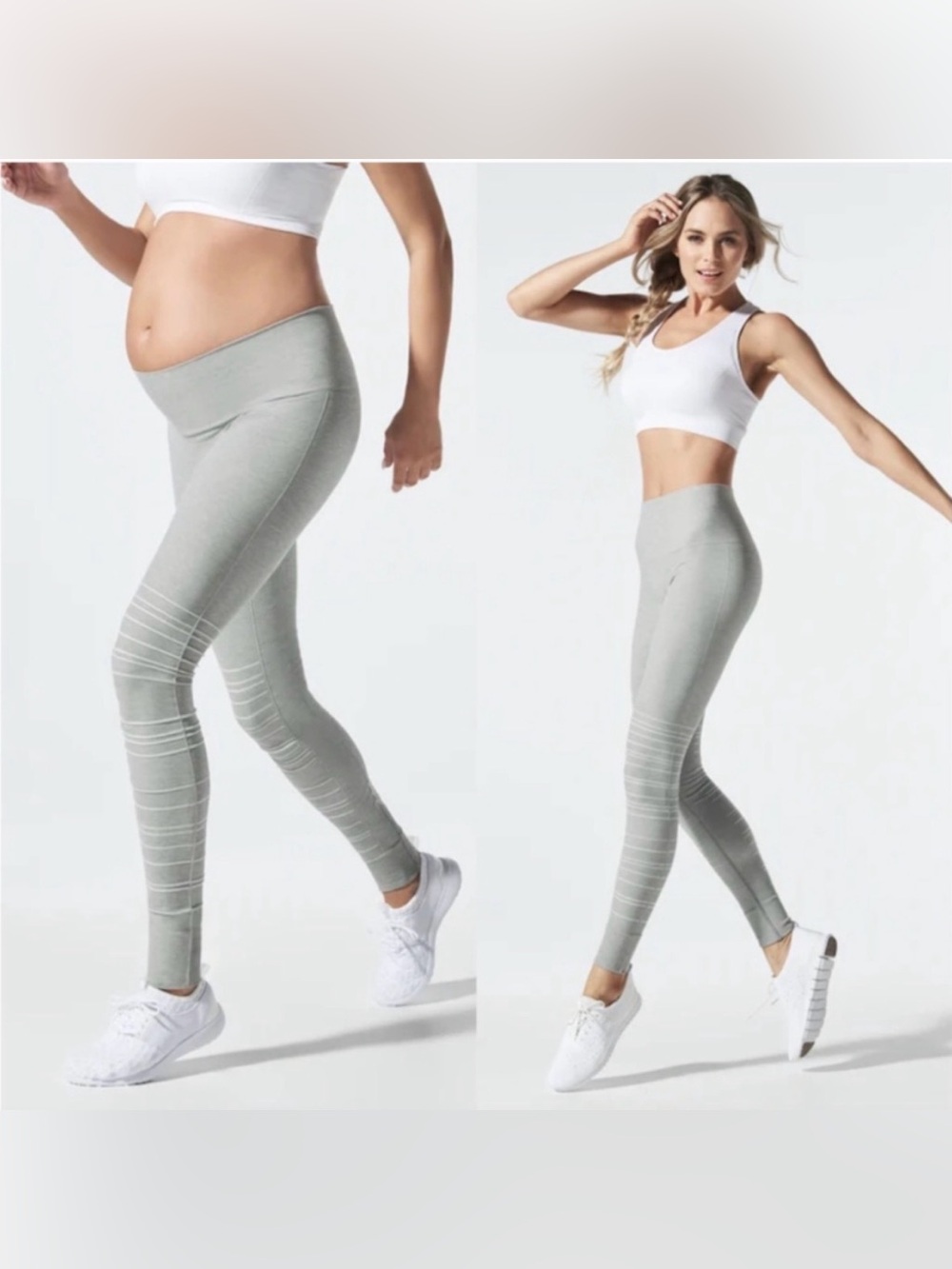 BLANQI Maternity leggings set of 2 in heather grey and charcoal